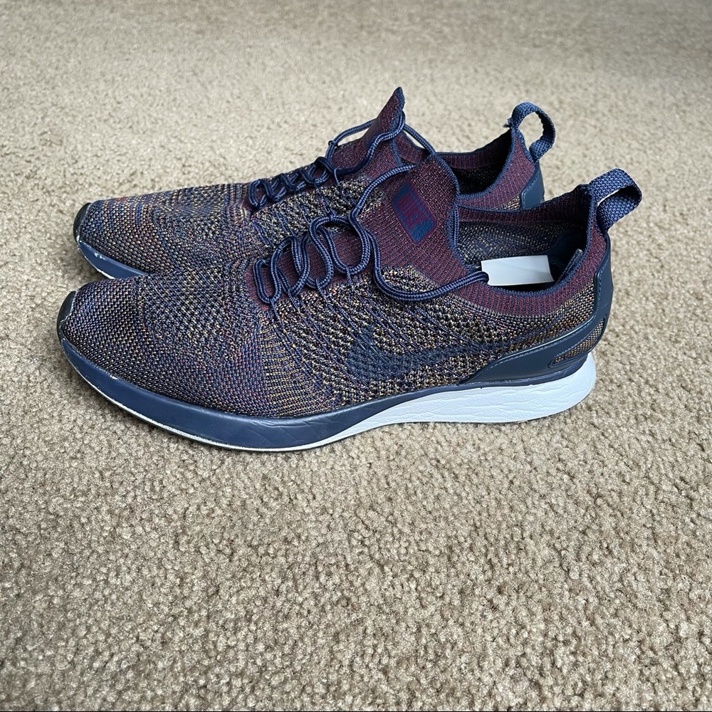 Nike Air Zoom Mariah Flyknit Racer Sz 9 In College Navy Bordeaux - Picture 5 of 11